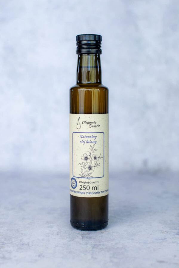 Olej lniany 250ml – w szklanej butelce - obrazek 4
