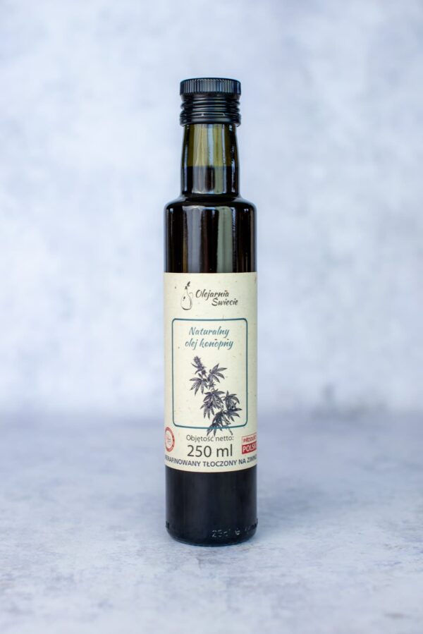 Olej konopny 250ml – szklana butelka - obrazek 2